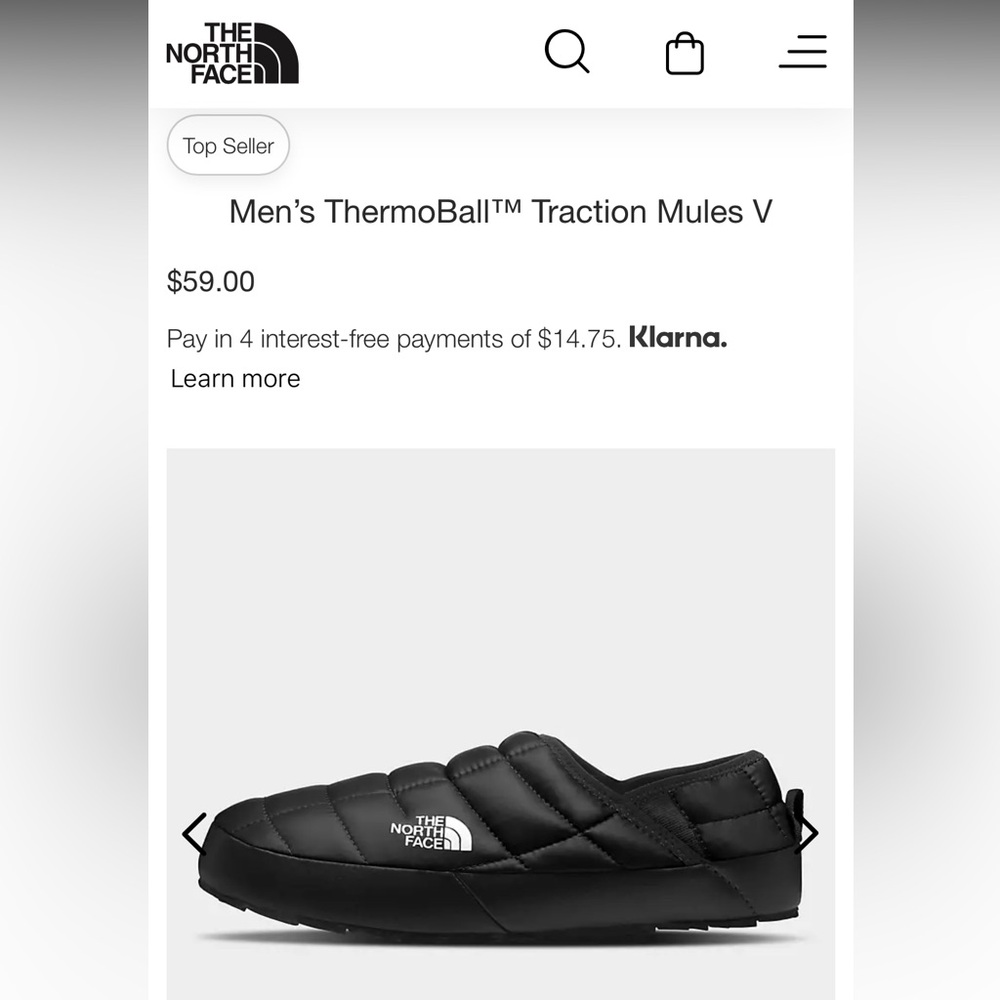 The North Face Mens Slip on mules in great condition